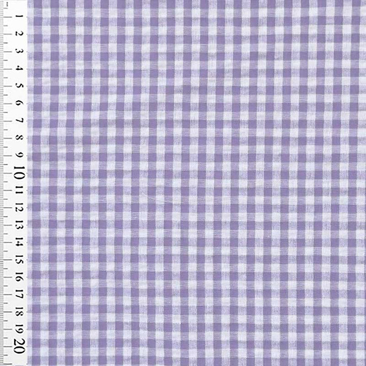 Ternet seersucker i lilla/hvid