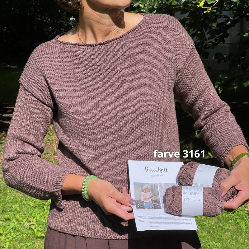 Strikkekit Sevilla blouse fra PetiteKnit i Line og Tynd Line garn