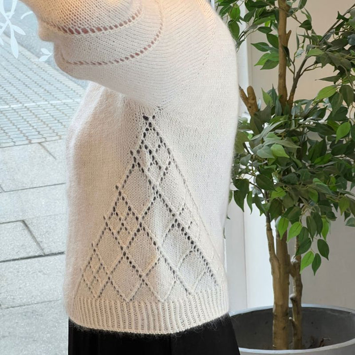 Diamond Line Sweater V-neck fra Siersknit i Sunday &amp; Tynd Silk Mohair