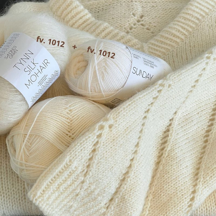 Diamond Line Sweater V-neck fra Siersknit i Sunday &amp; Tynd Silk Mohair