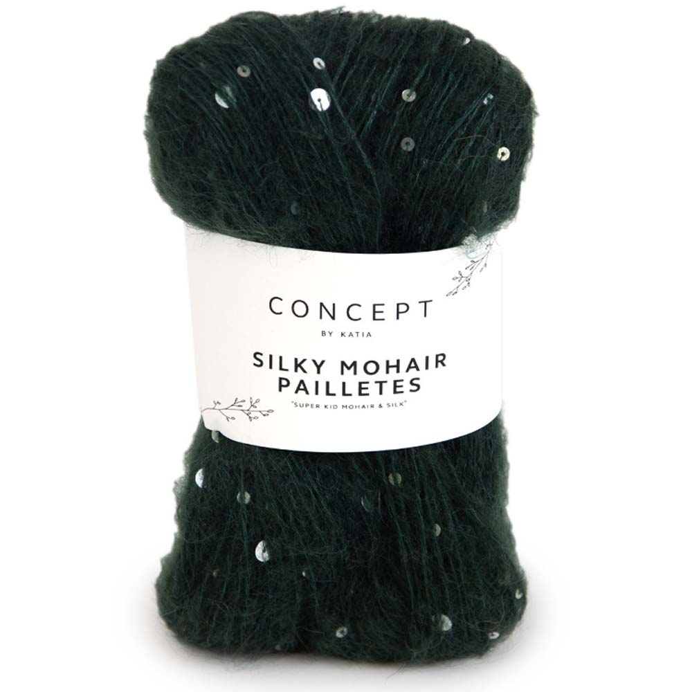 Silky Mohair Paillettes garn fra Concept by Katia Flaskegrøn