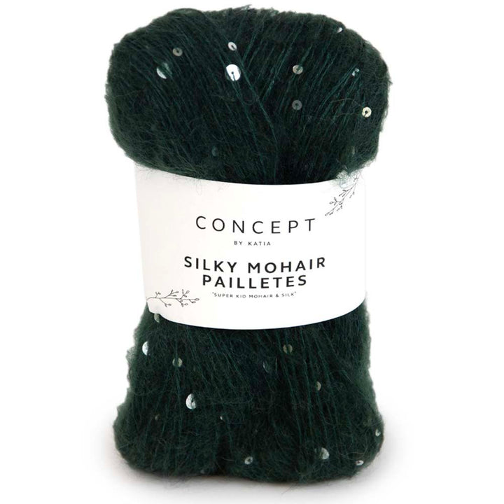 Silky Mohair Paillettes garn fra Concept by Katia Flaskegrøn