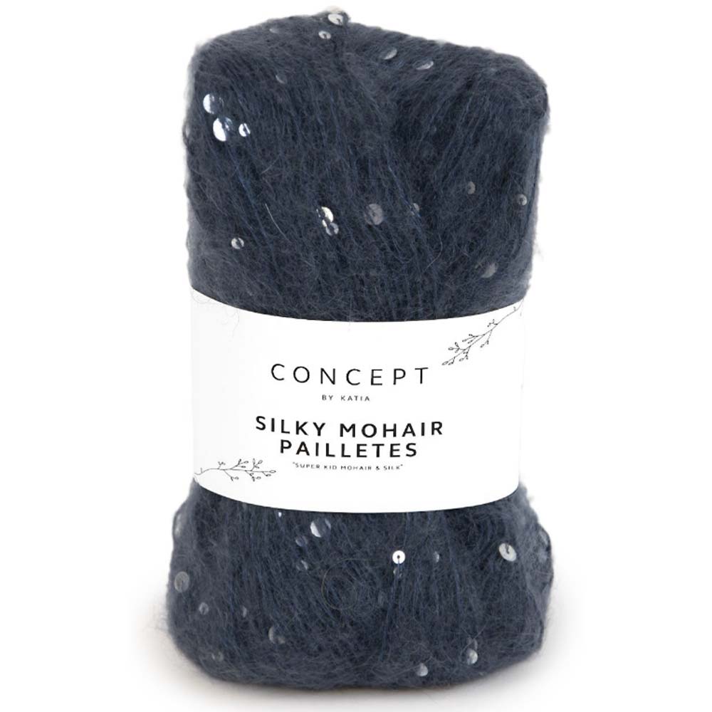 Silky Mohair Paillettes garn fra Concept by Katia Mørk jeans