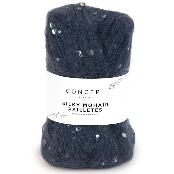 Silky Mohair Paillettes garn fra Concept by Katia Mørk jeans