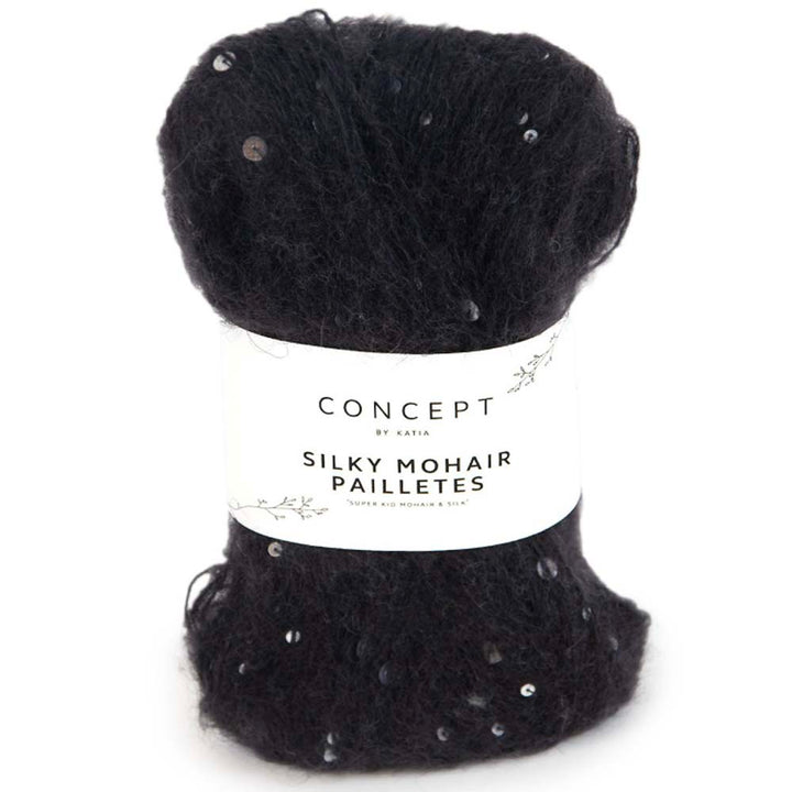 Silky Mohair Paillettes garn fra Concept by Katia Sort