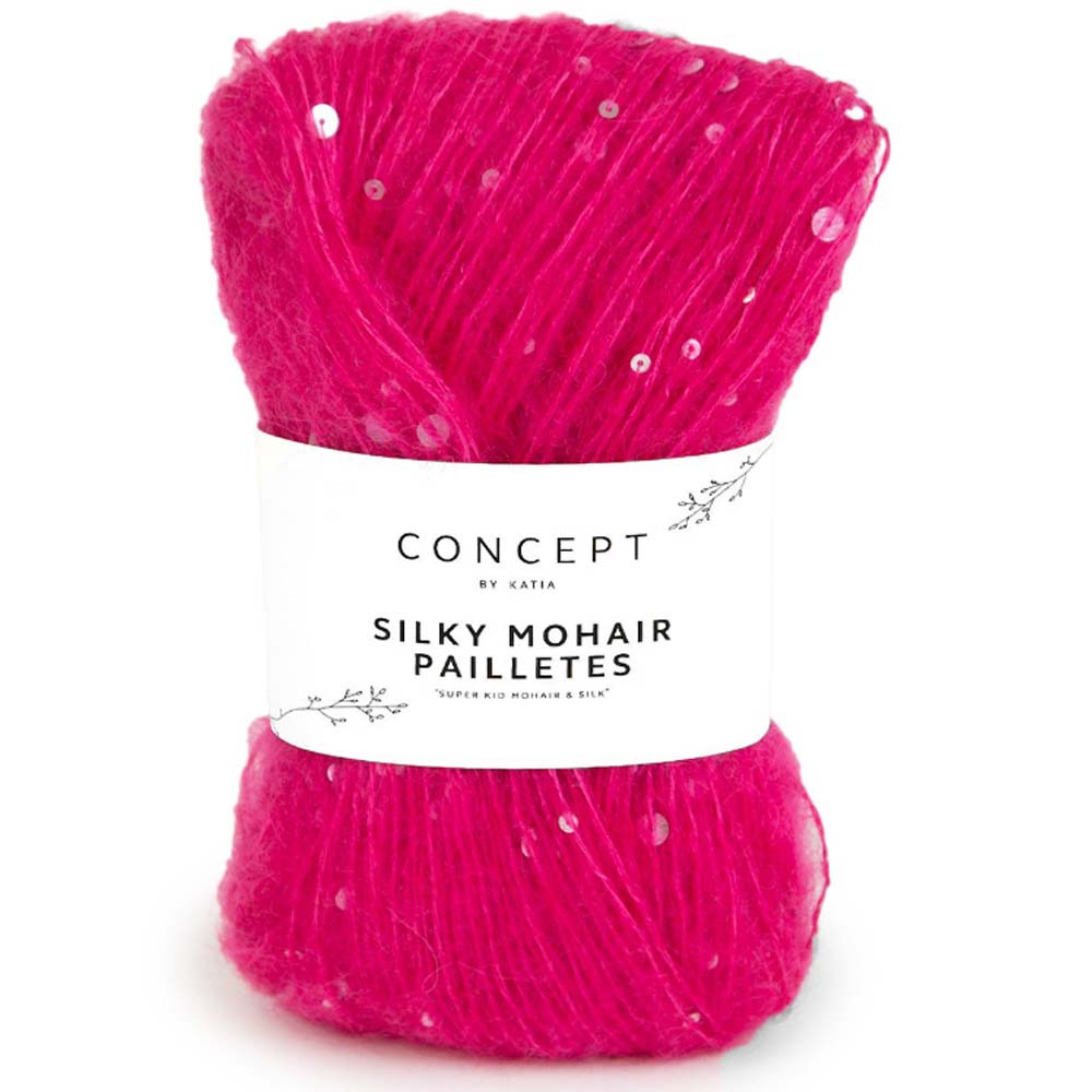 Silky Mohair Paillettes garn fra Concept by Katia Fuchsia