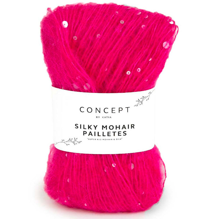 Silky Mohair Paillettes garn fra Concept by Katia Fuchsia