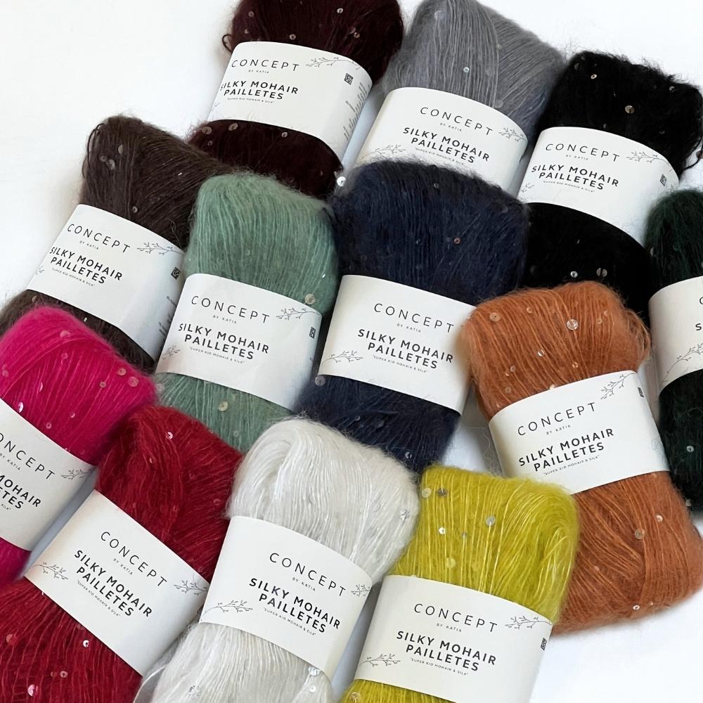 Silky Mohair paillet garn fra Katia