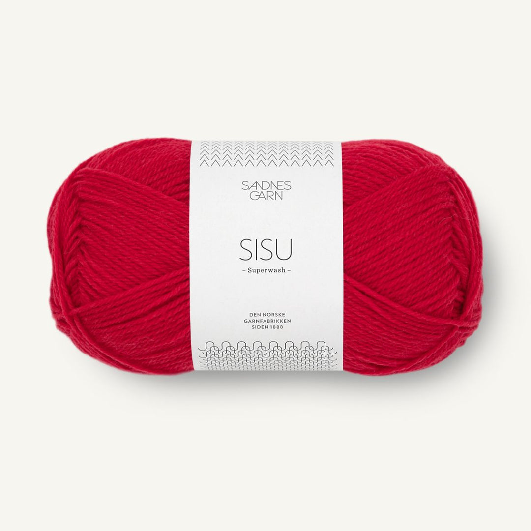 Sisu garn fra Sandnes Garn Klar rød
