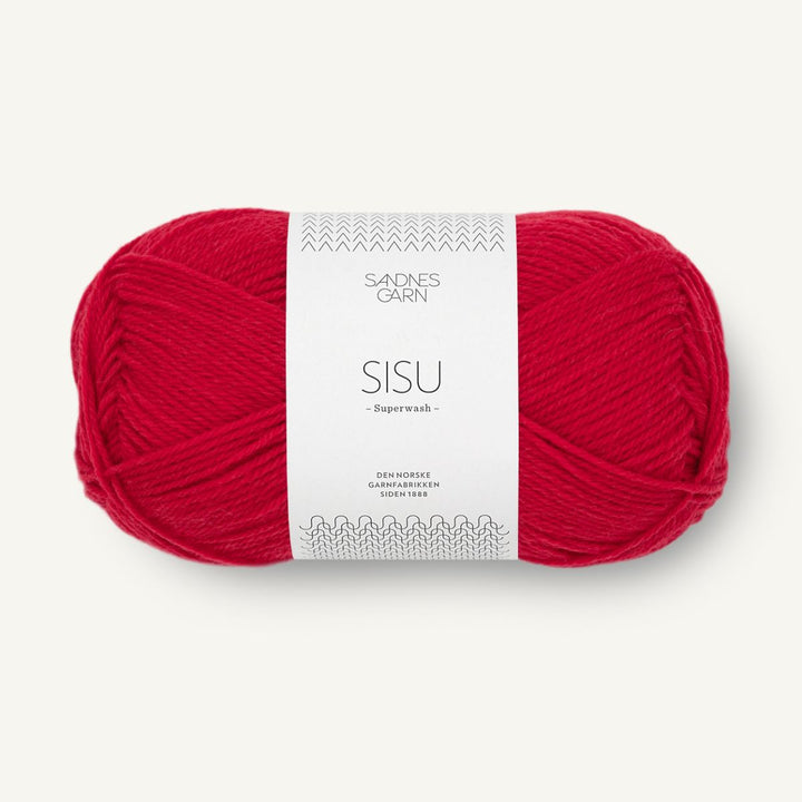 Sisu garn fra Sandnes Garn Klar rød
