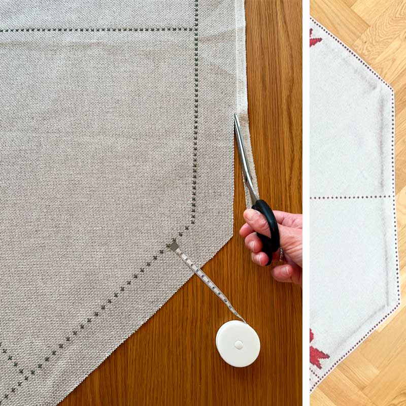 Broderikit Sløjfer ottekantet juletræstæppe fra Pomp Stitch
