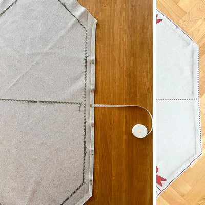 Broderikit Sløjfer ottekantet juletræstæppe fra Pomp Stitch