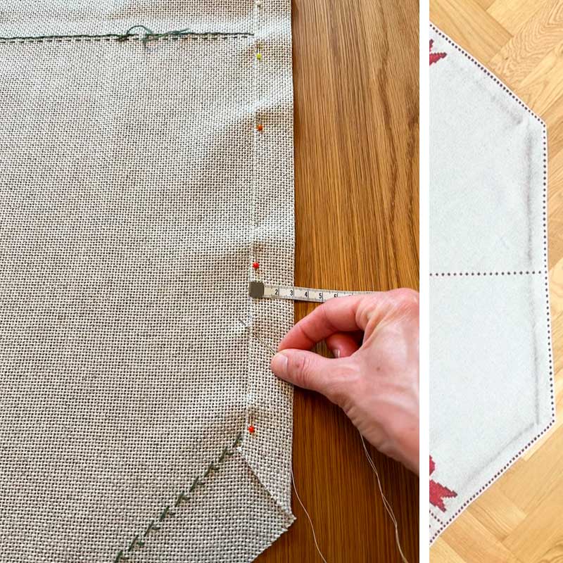 Broderikit Sløjfer ottekantet juletræstæppe fra Pomp Stitch