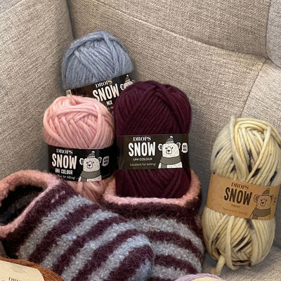 Snow drops garn til filtede Sailor Slippers fra Annie Sews