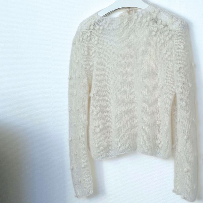Strikkekit Snowberry Sweater i Tynd Silk Mohair fra Sandnes