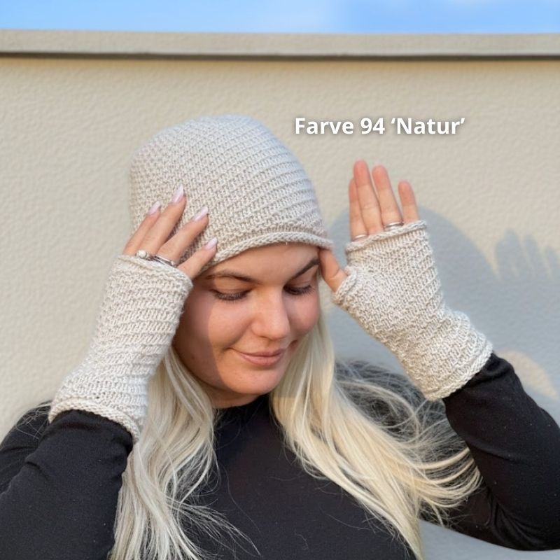 Strikkekit Spir hue og handsker fra NORDIC KNIT HOUSE i Yak garn