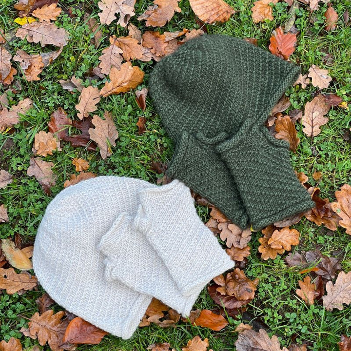 Strikkekit Spir hue og handsker fra NORDIC KNIT HOUSE i Yak garn