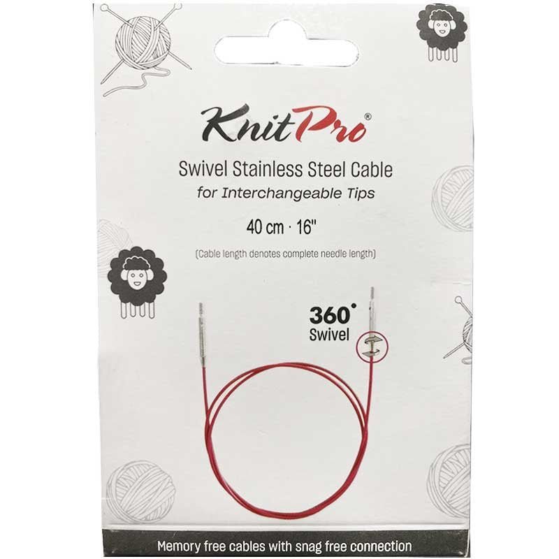 Stålwire Swivel fra KnitPro 40-150 cm