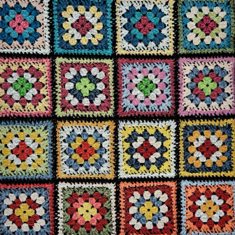Gobelin med patchwork blomst