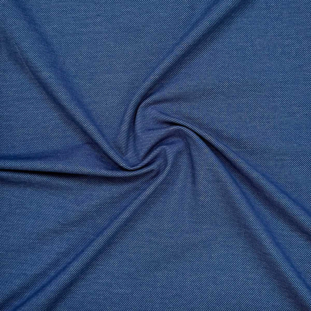 Diagonal Jersey i Mellem blå (Denimlook)