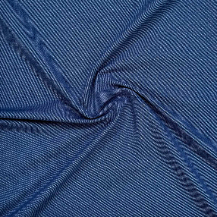 Diagonal Jersey i Mellem blå (Denimlook)