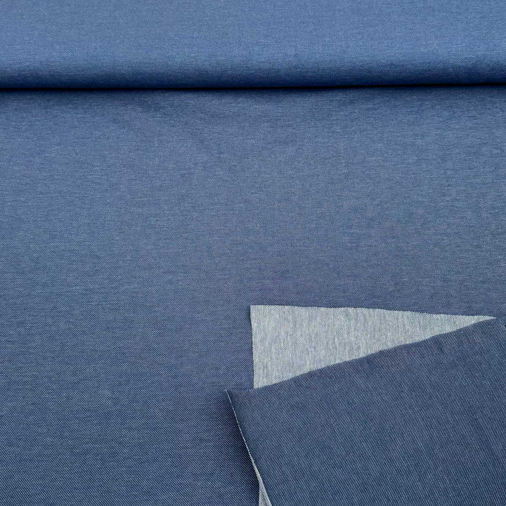 Diagonal Jersey i Mellem blå (Denimlook)