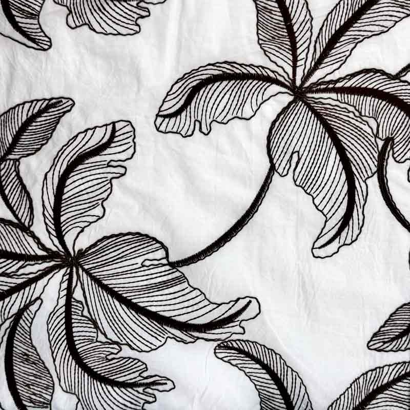 Tynd bomuld med blomster broderi