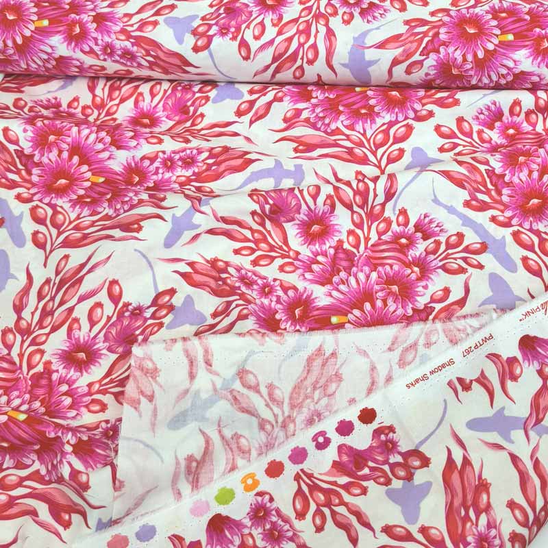Tula Pink floral reef fast bomuld i pink