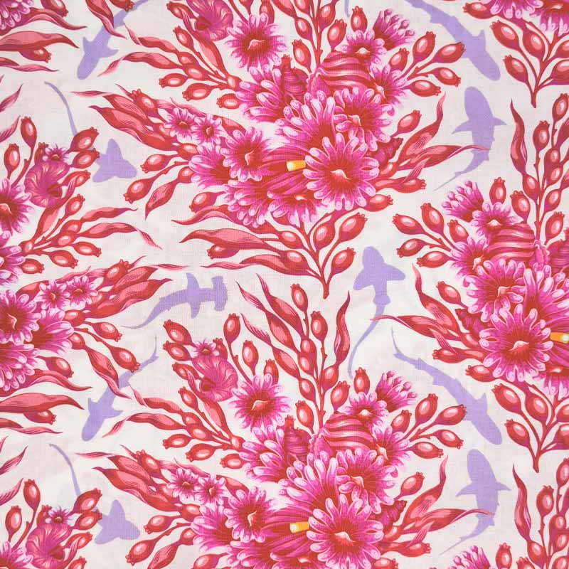 Tula Pink floral reef fast bomuld i pink