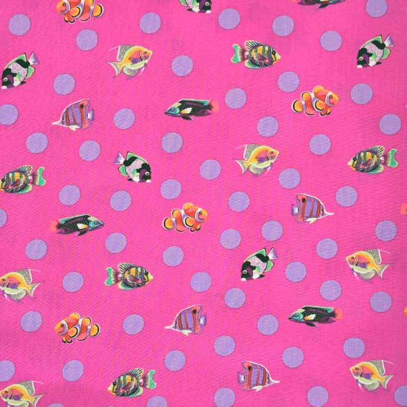 Tula Pink floral reef dot fast bomuld i pink