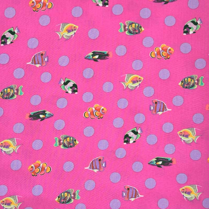 Tula Pink floral reef dot fast bomuld i pink