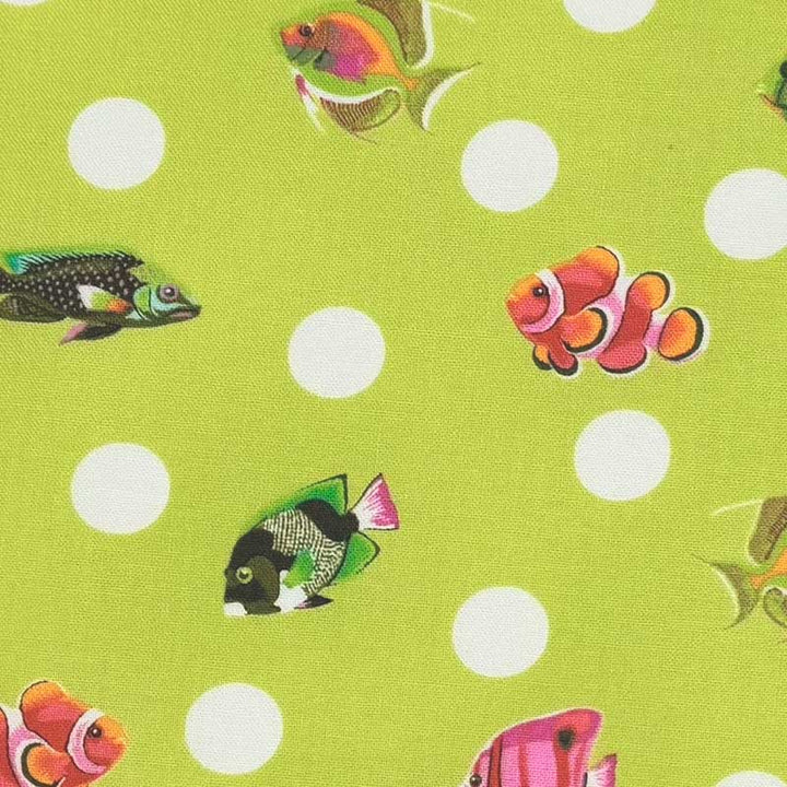 Tula Pink floral reef dot fast bomuld i søgrøn