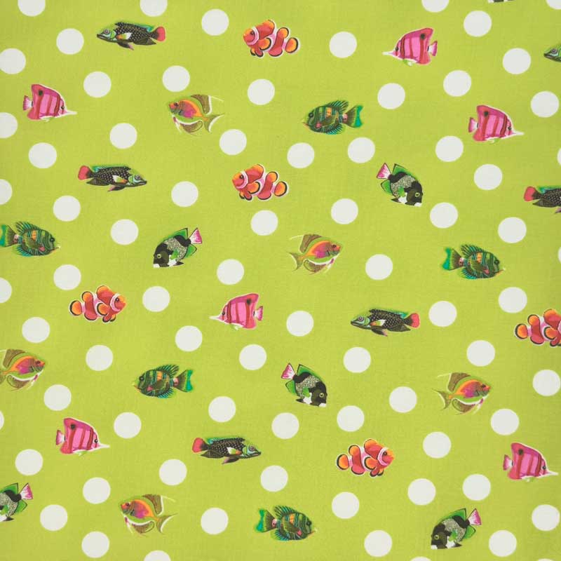 Tula Pink floral reef dot fast bomuld i søgrøn