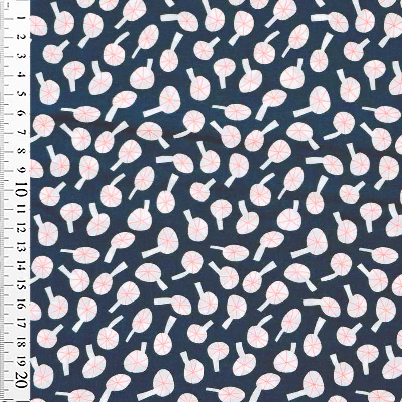 Fast bomuld med Costa Blanca marine fra Cotton &amp; Steel