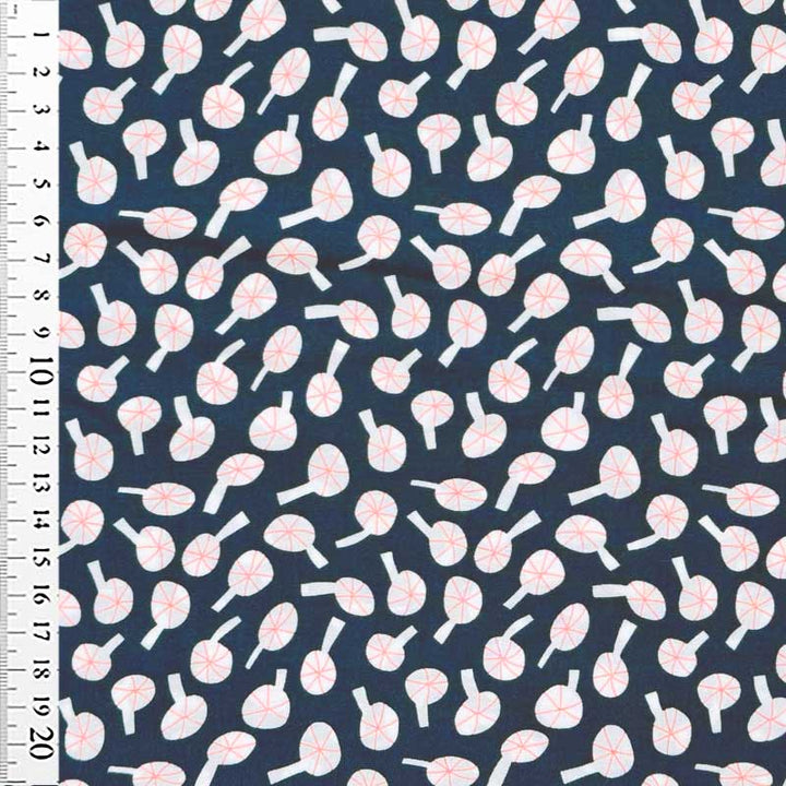 Fast bomuld med Costa Blanca marine fra Cotton &amp; Steel