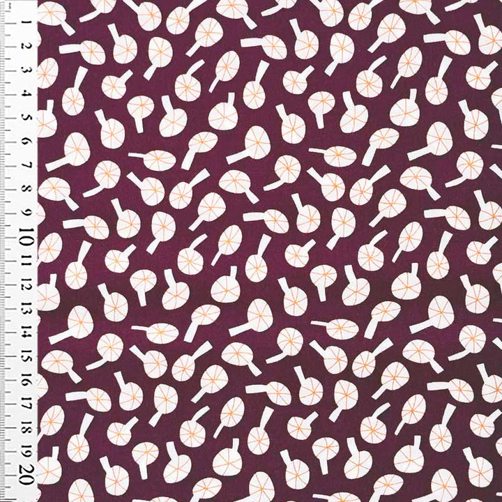 Fast bomuld med Costa Blanca bordeaux fra Cotton &amp; Steel