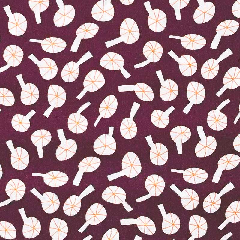 Fast bomuld med Costa Blanca bordeaux fra Cotton &amp; Steel