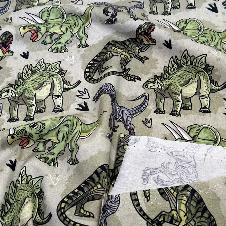 Fast bomuld med Dinosaur