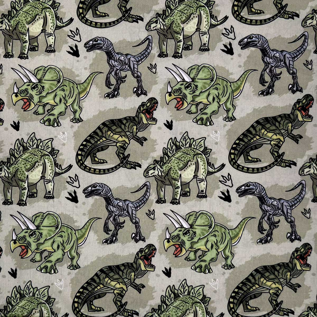 Fast bomuld med Dinosaur