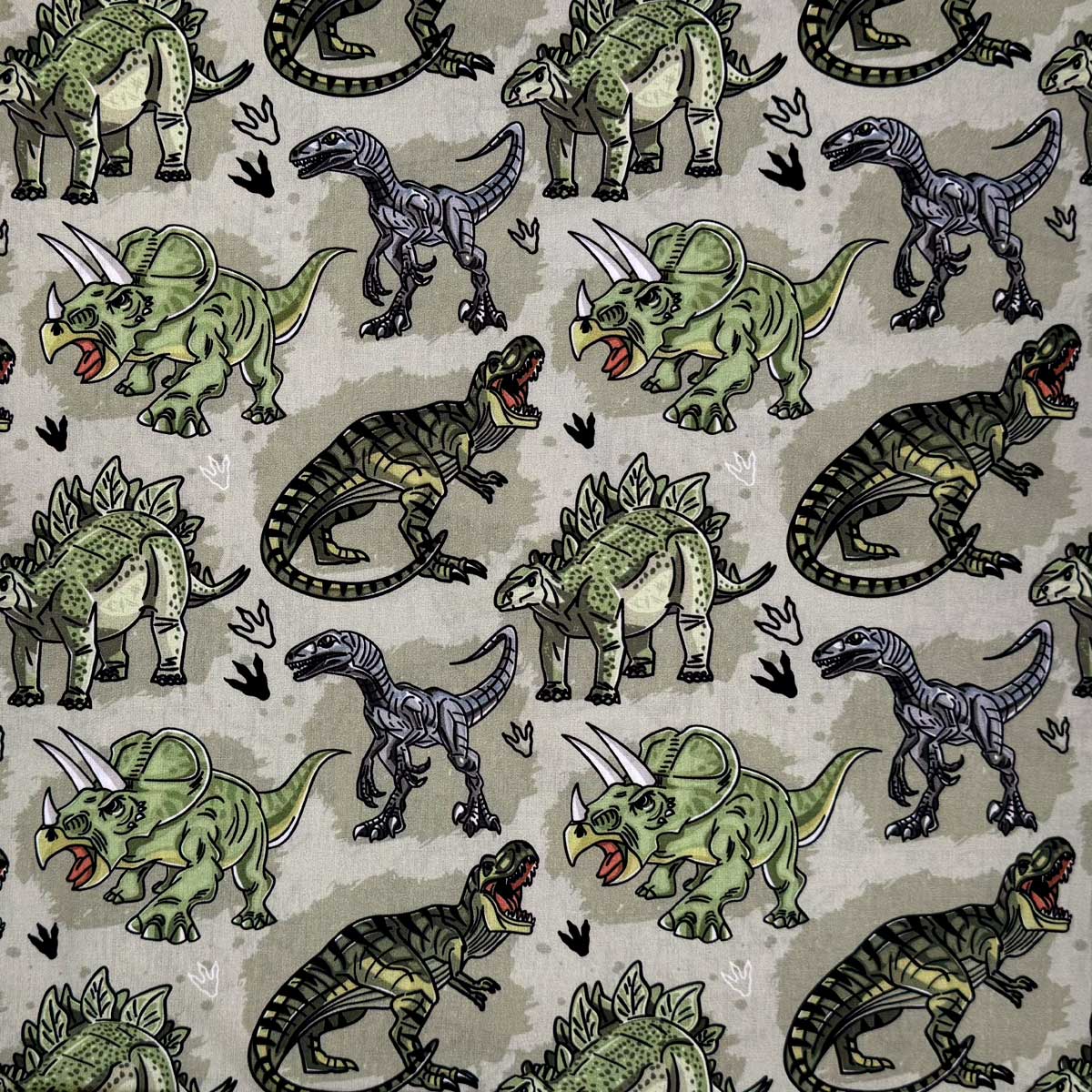 Fast bomuld med Dinosaur