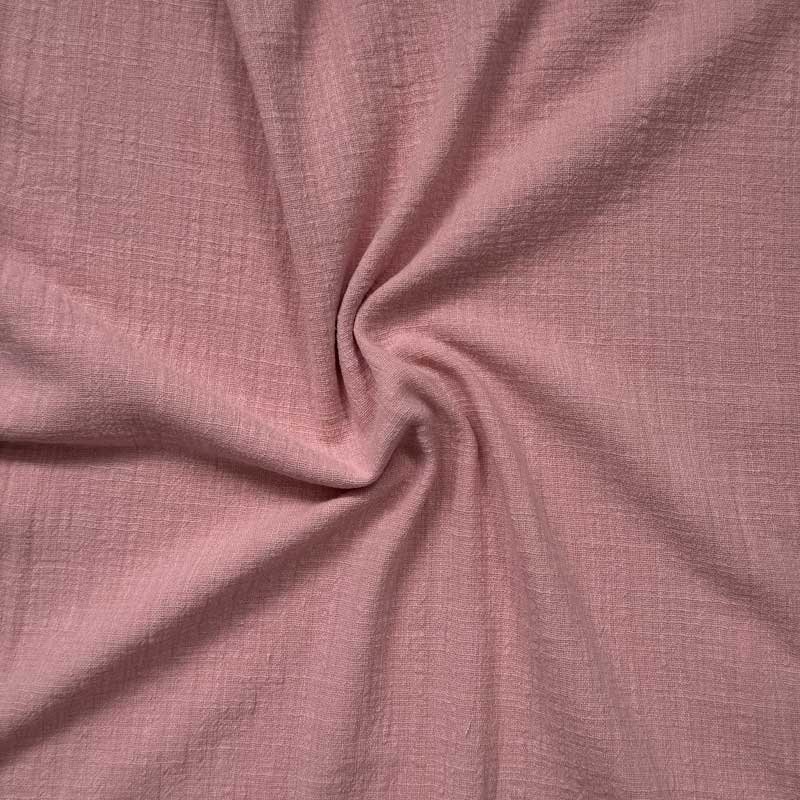 Løsvævet bomuld med slub effekt rosa