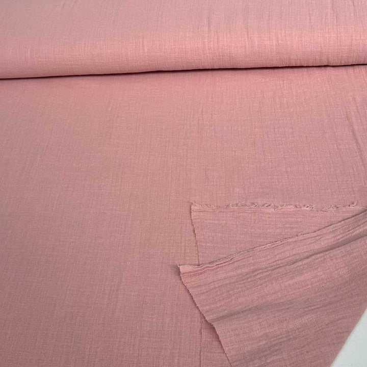 Løsvævet bomuld med slub effekt rosa