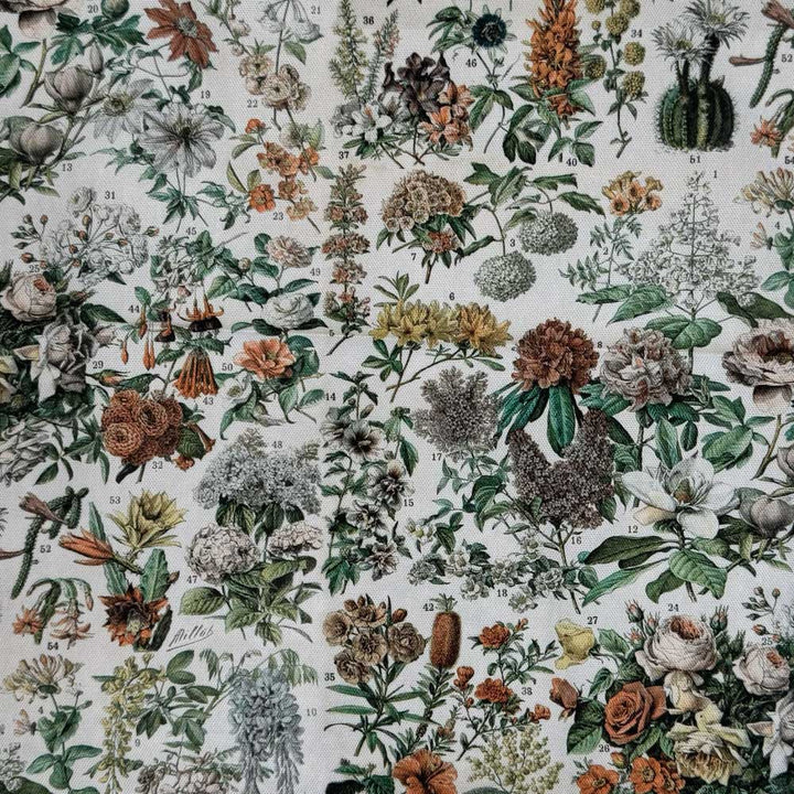 Digital canvas med grøfte blomster