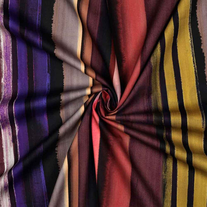 Fast digital stof med multicolour brede striber