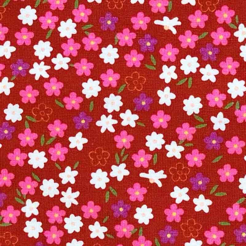 Bomuldsjersey med blandede små blomster motiver