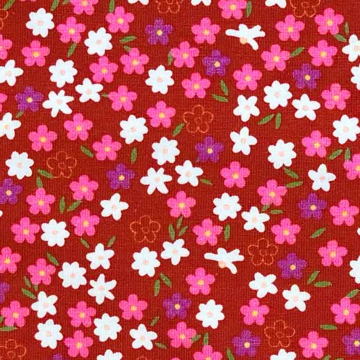 Bomuldsjersey med blandede små blomster motiver