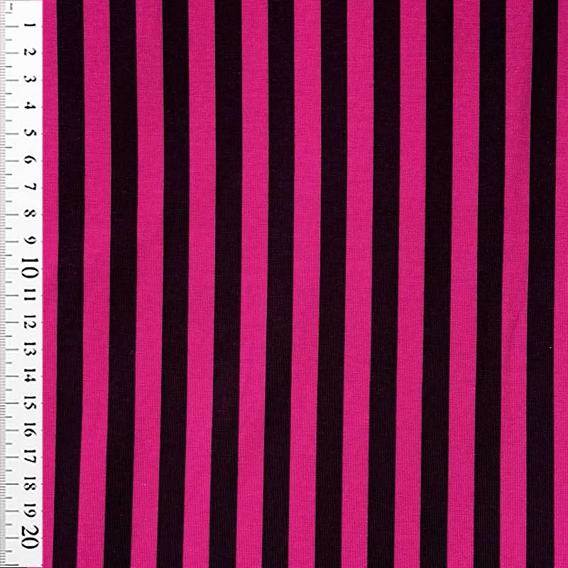 Bomuldsjersey med magenta striber