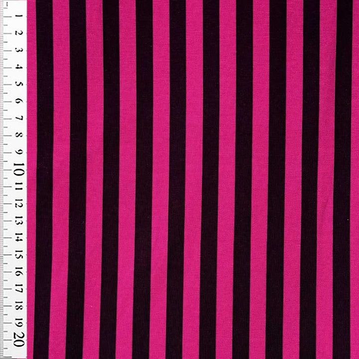 Bomuldsjersey med magenta striber