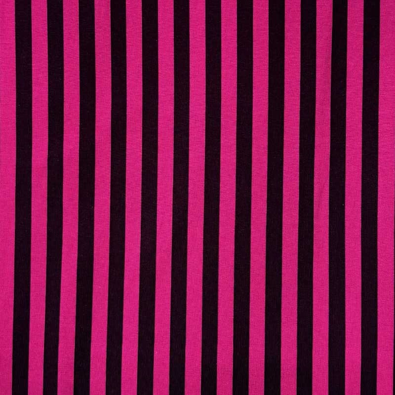 Bomuldsjersey med magenta striber