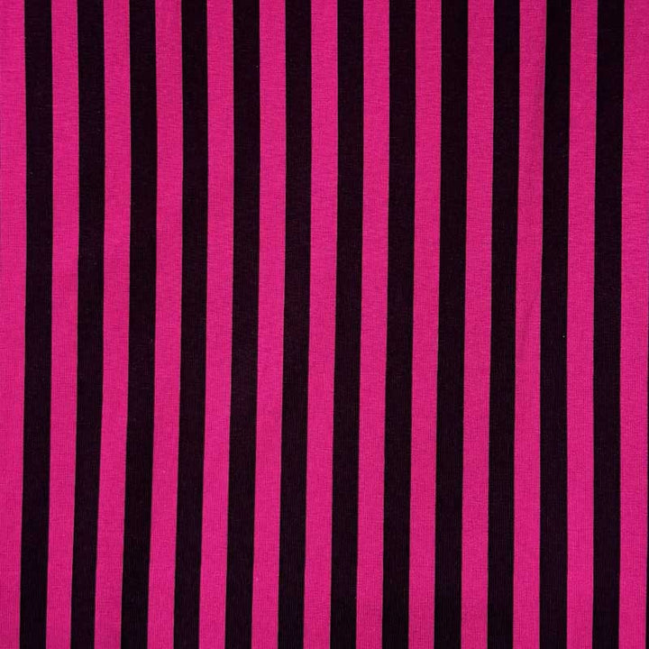 Bomuldsjersey med magenta striber